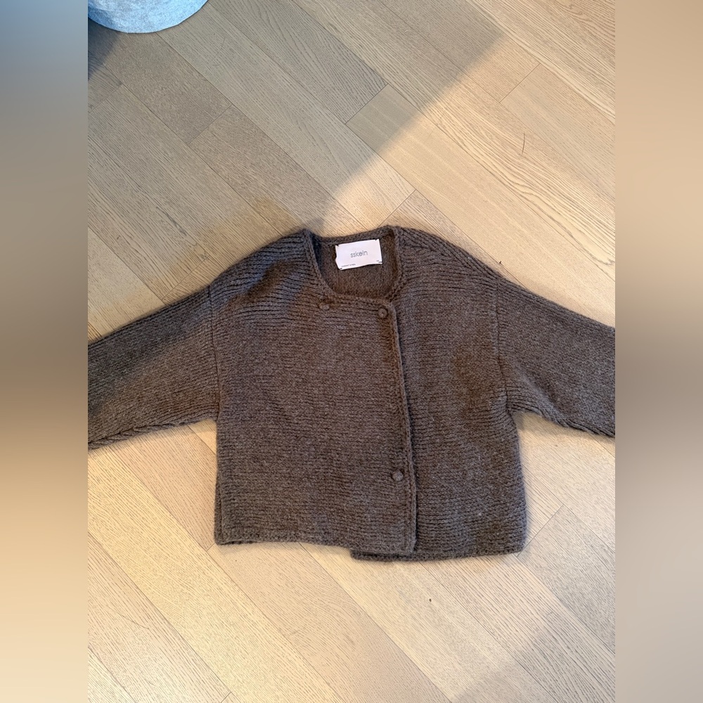 Women's Chunky Brown Knit Cardigan - Picture 2 of 4